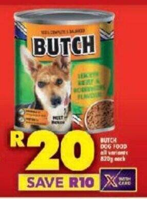 BUTCH DOG FOOD all variants 820g offer at Shoprite