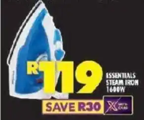 Shoprite ESSENTIALS STEAM IRON 1600W offer