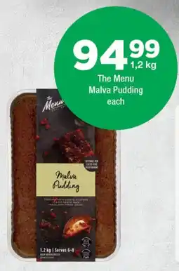 OK Value The Menu Malva Pudding each offer