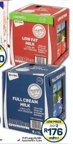 Pick n Pay Hypermarket PnP Long Life Milk Assorted 6 x 1 Litre offer