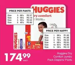 Save Huggies Dry Comfort Jumbo Pack Diapers/ Pants offer