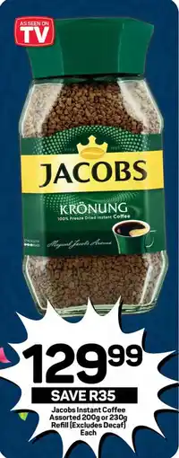 Pick n Pay Jacobs Instant Coffee Assorted 200g or 230g Refill (Excludes Decaf Each) offer