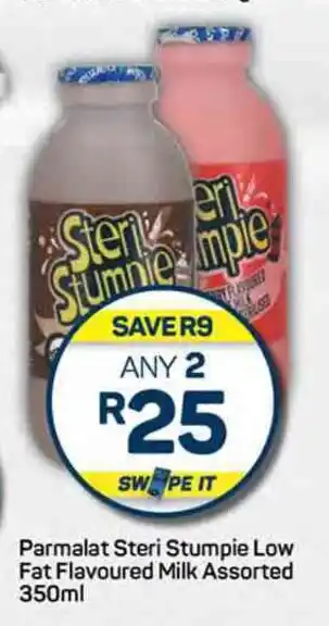 Pick n Pay Parmalat Steri Stumpie Low Fat Flavoured Milk Assorted 350ml offer