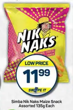 Pick n Pay Simba Nik Naks Maize Snack Assorted 135g Each offer