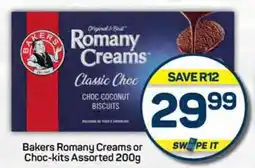Pick n Pay Bakers Romany Creams or Choc-kits Assorted 200g offer