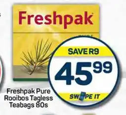 Pick n Pay Freshpak Pure Rooibos Tagless Teabags 80s offer