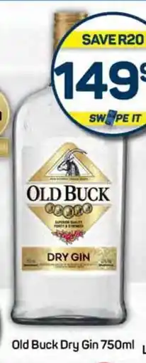 Pick n Pay Old Buck Dry Gin 750ml offer