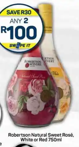 Pick n Pay Robertson Natural Sweet Rosé, White or Red 750ml offer