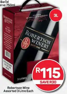 Pick n Pay Robertson Wine Assorted 3 Litre Each offer