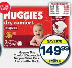 Huggies Dry Comfort Disposable Nappies Value Pack Assorted Per Pack