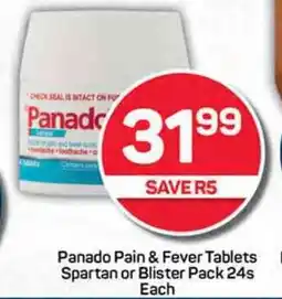Pick n Pay Panado Pain & Fever Tablets Spartan or Blister Pack 24s Each offer