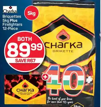 Pick n Pay Charka Briquettes 5kg Plus Firelighters 12-Piece offer