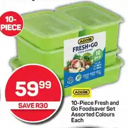 Pick n Pay ADDIS 10-Piece Fresh and Go Foodsaver Set Assorted Colours Each offer