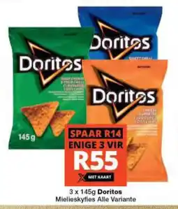 Checkers 3 x 145g Doritos Corn Chips All Variants offer