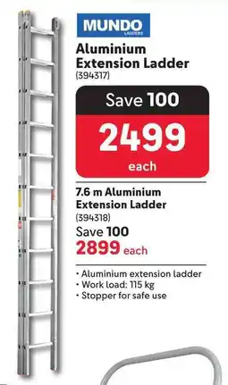 MUNDO Aluminium Extension Ladder