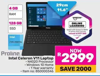 Game Proline Intel Celeron V11 Laptop offer