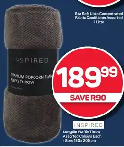 Pick n Pay Hypermarket INSPIRED Longpile Waffle Throw Assorted Colours Each offer
