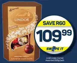 Pick n Pay Hypermarket Lindt Lindor Cornet Assorted 200g Each offer