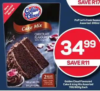 Pick n Pay Hypermarket Golden Cloud Flavoured Cake & Icing Mix Assorted 700/800g Each offer