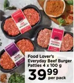 Food Lover's Market Food Lover's Everyday Beef Burger Patties 4 x 100g offer