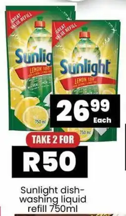 Super Save Sunlight dish- washing liquid refill 750ml offer