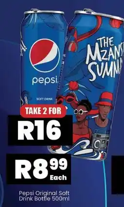 Super Save Pepsi Original Soft Drink Bottle 500ml offer