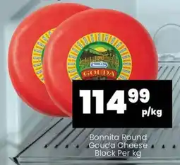 Bonnita Round Gouda Cheese Block Per kg