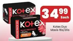Super Save Kotex Duo Maxis 16s/20s offer