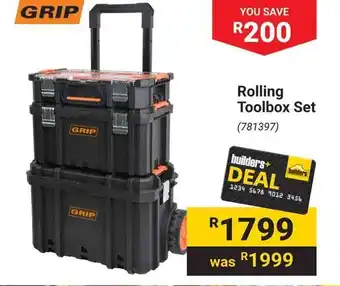 Builders Warehouse Rolling Toolbox Set offer