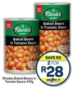 Pick n Pay Hypermarket Rhodes Baked Beans in Tomato Sauce 410g offer
