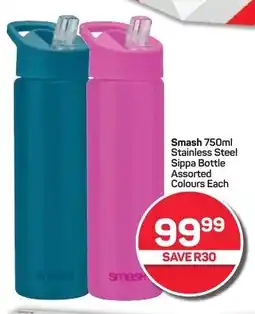 Pick n Pay Hypermarket Smash 750ml Stainless Steel Sippa Bottle Assorted Colours Each offer