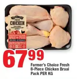 OK MiniMark Farmer's Choice Fresh 8-Piece Chicken Braai Pack PER KG offer