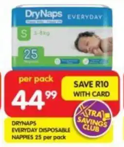 Shoprite DRYNAPS EVERYDAY DISPOSABLE NAPPIES 25 per pack offer