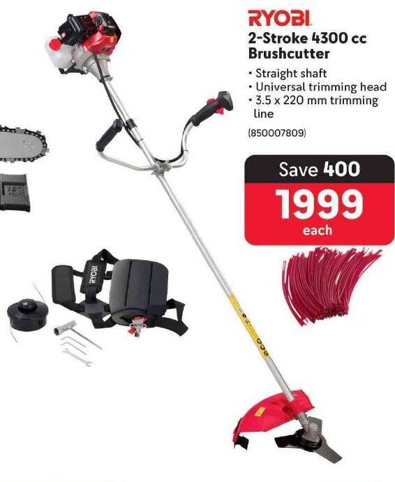 RYOBI 2Stroke 4300 cc Brushcutter offer at Makro