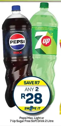 Pick n Pay Pepsi Max, Light or 7 Up Sugar Free Soft Drink 2 Litre offer