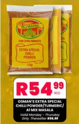 OSMAN'S EXTRA SPECIAL CHILLI POWDER/TURMERIC/ A1 MIX MASALA