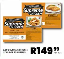 Take 'n Pay 2.5KG SUPREME CHICKEN STRIPS OR SCHNITZELS offer