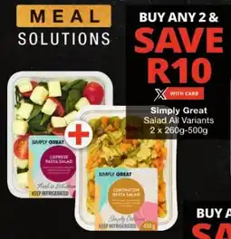 Checkers Simply Great Salad All Variants offer