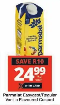 Checkers Parmalat Easygest/Regular Vanilla Flavoured Custard offer