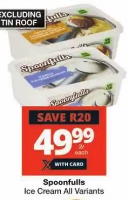 Checkers Spoonfulls Ice Cream All Variants offer