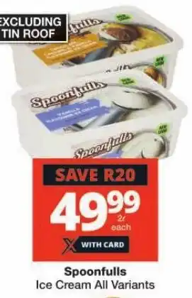 Checkers Spoonfulls Ice Cream All Variants offer