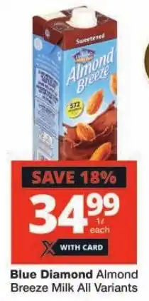 Checkers Blue Diamond Almond Breeze Milk All Variants offer