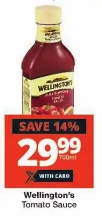 Checkers Wellington's Tomato Sauce offer
