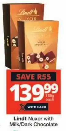 Checkers Lindt Nuxor with Milk/Dark Chocolate offer