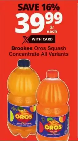 Checkers Brookes Oros Squash Concentrate All Variants offer