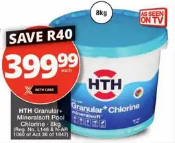Checkers HTH Granular+ Mineralsoft Pool Chlorine 8kg offer