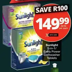 Checkers Sunlight 5-in-1/ Extra Power Dishwasher Tablets offer