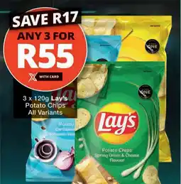 Checkers 3 x 120g Lay's Potato Chips All Variants offer