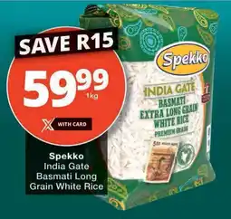 Checkers Spekko India Gate Basmati Long Grain White Rice offer