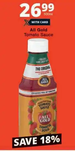 Checkers All Gold Tomato Sauce offer